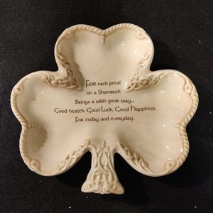 Celtic Shamrock-Shaped Bowl with Message